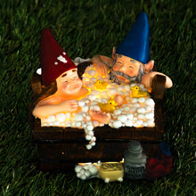 Load image into Gallery viewer, Garden Mile® Novelty Solar Powered Garden Gnome Statue Garden Gnomes Solar Powered Lights Resin Gnomes Statue Outdoor Decoration Bubble Bath
