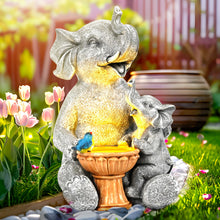 Load image into Gallery viewer, GIGALUMI Solar Garden Statues Loving Elephant Figurine Lights for Outdoor, Yard, Garden Decor Unique Housewarming Gifts for Mom, Women
