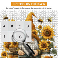 Load image into Gallery viewer, PICKFORU Sunflower Gnome Puzzle for Adults 1000 Pieces, Funny Garden Gnomes Honey Bee Jigsaw Puzzle, Floral Nature Themed Challenge for Adults Art
