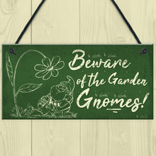 Load image into Gallery viewer, RED OCEAN Beware Of The Gnomes Garden Wall Hanging Wall Sign Plaque Shed Door Caution Sign Gifts
