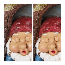 Load image into Gallery viewer, Relaxdays Gnome with Window, Weatherproof Garden Decoration, Hanging on Tree or Wall, HxWxD: 17 x 12 x 4.5 cm, Colourful, Polyresin
