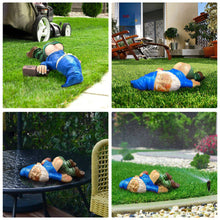 Load image into Gallery viewer, RizzRosa 9.5&#39;&#39; Funny Garden Gnome Outdoor Decor - Large Naughty Gnomes Statues, Resin Gnomes Sculptures for Yard Patio Home Lawn Outside Decorations Ornament Housewarming Gifts, Blue

