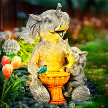 Load image into Gallery viewer, GIGALUMI Solar Garden Statues Loving Elephant Figurine Lights for Outdoor, Yard, Garden Decor Unique Housewarming Gifts for Mom, Women
