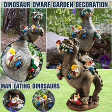 Load image into Gallery viewer, Dinosaur Eating Gnomes Garden Ornament, Funny Lifelike Animal Statue,Best Art Decor for Indoor Outdoor Home Office
