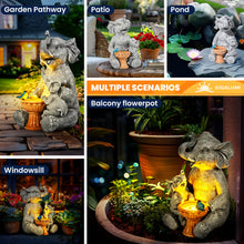 Load image into Gallery viewer, GIGALUMI Solar Garden Statues Loving Elephant Figurine Lights for Outdoor, Yard, Garden Decor Unique Housewarming Gifts for Mom, Women
