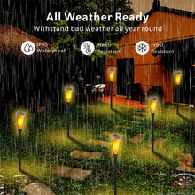 Load image into Gallery viewer, Ultrazar Solar Lights Outdoor Garden, 6 Pack Tall Solar Flickering Dancing Flame Lights, IP65 Waterproof Solar Torch Lights Landscape Lighting Auto On/Off for Garden Patio Yard Pathway Lawn
