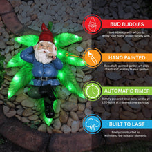 Load image into Gallery viewer, Exhart Good Time Ganja Lounging Gnome Statue | Hand Painted Gnome Art w/Battery Powered LED Light | Weed Smoking Gnome for Indoor &amp; Outdoor Décor for Home | œ12.5 L x 9.5&quot; W x 5&quot; H
