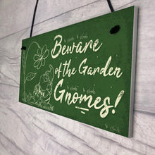 Load image into Gallery viewer, RED OCEAN Beware Of The Gnomes Garden Wall Hanging Wall Sign Plaque Shed Door Caution Sign Gifts
