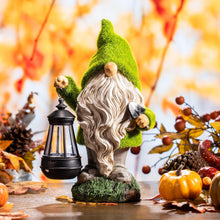 Load image into Gallery viewer, TERESA&#39;S COLLECTIONS Funny Garden Gnome with Lantern, Gonk Statues Solar Garden Ornaments Outdoor, Waterproof Garden Gifts for Patio Lawn Yard Decorations, 33cm Tall
