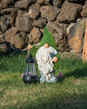 Load image into Gallery viewer, TERESA&#39;S COLLECTIONS Funny Garden Gnome with Lantern, Gonk Statues Solar Garden Ornaments Outdoor, Waterproof Garden Gifts for Patio Lawn Yard Decorations, 33cm Tall
