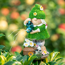 Load image into Gallery viewer, TERESA&#39;S COLLECTIONS Gardeh Ornaments Outdoor, Lovely Watering Gonks with Solar Lights, Family Gonks Series, Waterproof Resin Gonks Ornaments, Indoor Outdoor 20.5CM
