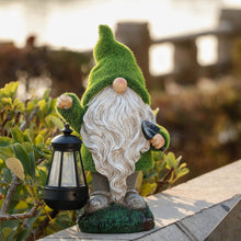 Load image into Gallery viewer, TERESA&#39;S COLLECTIONS Funny Garden Gnome with Lantern, Gonk Statues Solar Garden Ornaments Outdoor, Waterproof Garden Gifts for Patio Lawn Yard Decorations, 33cm Tall

