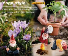 Load image into Gallery viewer, YARCHONN Miniature Garden Gnomes Ornament Outdoor Resin Elf Statue, Funny Gnome Fairy Garden Accessories for Patio, Yard, Lawn or Home Garden Decorations, Set of 5 (Yoga series)
