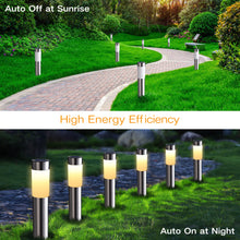 Load image into Gallery viewer, Joomer Solar Lights Outdoor Garden, 4 Pack Garden Lights Solar Powered Waterproof, LED Pathway Lighting Solar Powered Path Light Decoration for Patio Driveways Landscape Lawn Yard, Warm White
