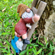 Load image into Gallery viewer, DDLUZQual Climbing Ladder Gnomes Tree Faces Decor Outdoor for Yard Cute Gnome Garden Statue Art Resin Dwarf Sculpture for Yard Outdoor Decoration Ornaments
