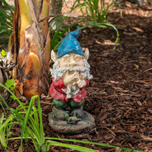 Load image into Gallery viewer, Alpine Corporation 15&quot; Tall Outdoor Garden Gnome Smiling Yard Statue Decoration, Multicolor
