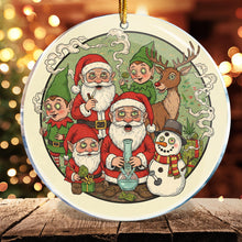 Load image into Gallery viewer, Christmas Ornaments Decorations - Gag Gifts - Nasty Naughty Gifts - White Elephant - Stocking Stuffers (Santa Gnomes Snowman Rudolph Smoking Weed Bong Cannabis Get High 5)
