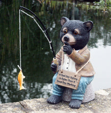 Load image into Gallery viewer, Bernie The Bear 20 cm Resin Garden Fishing/Pond Ornament
