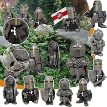 Load image into Gallery viewer, Knight Gnomes Guard Garden Statues 2021 Christmas Guardians Gnomes, Renaissance Medieval Cross Templar Crusader Figurine, Armor Miniature European Knights Sculpture for Yard Lawn Art Decor (8 pcs)
