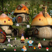 Load image into Gallery viewer, Gnomes Fairy Resin Statues Miniature Fairy Garden Accessories Mini Dwarf Figurine Fairy Miniature Ornament DIY Kit Micro Landscape Ornaments for Outdoor Indoor Patio Yard Lawn Fairy Garden Ornament
