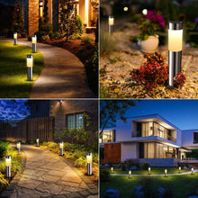 Load image into Gallery viewer, Joomer Solar Lights Outdoor Garden, 4 Pack Garden Lights Solar Powered Waterproof, LED Pathway Lighting Solar Powered Path Light Decoration for Patio Driveways Landscape Lawn Yard, Warm White

