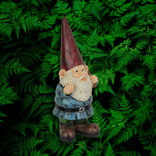 Load image into Gallery viewer, 12 Inch High Angry Garden Gnome Holding Pick Axe Decorative Yard Statue - Rude Hand Gesture Indoor/Outdoor Hand-Painted Grumpy Garden Patio or Porch Decor
