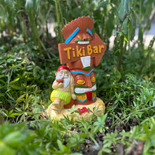Load image into Gallery viewer, Gnometastic Gnomes - Tiki Gnome and Totem Pole Garden Statue, 10 in, Funny Garden Gnomes Outdoor Decoration for Yard, Patio, Lawn Ornaments, Tiki Bar Decor
