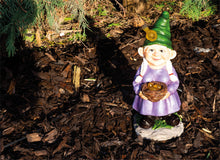 Load image into Gallery viewer, Solar Garden Ornament - Lady Gnome with Egg Basket, classic gnome ornament
