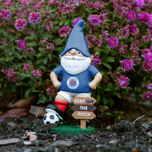 Load image into Gallery viewer, FOCO Officially Licensed Rangers FC Keep Off The Pitch Football Garden Gnome
