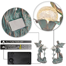 Load image into Gallery viewer, TERESA'S COLLECTIONS Garden Fairy Large Bronze Garden Sculptures &amp; Statues Resin with Solar Outdoor Light, Valentines Decorations Lawn Ornaments for Outdoor Decor, Gifts for Women Mom, 10.6"

