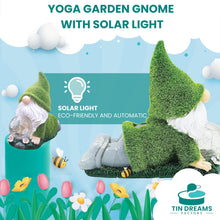 Load image into Gallery viewer, TIN DREAMS FACTORY | Yoga Gnome with Solar Light – Resin Garden Decorative Figure – Outdoor Little Gnome with LED Glowing Bubble – Relaxing Ornament for Garden, Patio and Terrace

