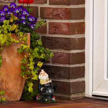 Load image into Gallery viewer, Relaxdays Garden Gnome with Well, Weather &amp; Frost Resistant, 15 x 7.5 x 10.5 cm, Figurine, Polyresin, Multicoloured
