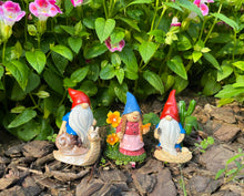Load image into Gallery viewer, Cliocoo 5pcs Gnome Miniature Set for Fairy Garden, Lovely Resin Dwarf Figurines Kit for Garden Yard Patio Outdoor Home Decoration (Gnome Set-2)
