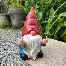 Load image into Gallery viewer, Middle Finger Gnome Statue 7.8in， Naughty Garden Gnome Statue Decoration and Lawn Ornament - Funny Garden Gnomes for Outdoor or Home Decor, Red, WSH004
