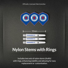 Load image into Gallery viewer, FOCO Officially Licensed Glasgow Rangers Football Club Steel Tip Brass Darts Set, Crest, Blue, 22g.
