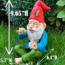 Load image into Gallery viewer, Mood Lab Garden Gnome - Relaxed Smoking Gnome - 9.6 Inch Tall Finger Statue - Lawn Garden Figurine
