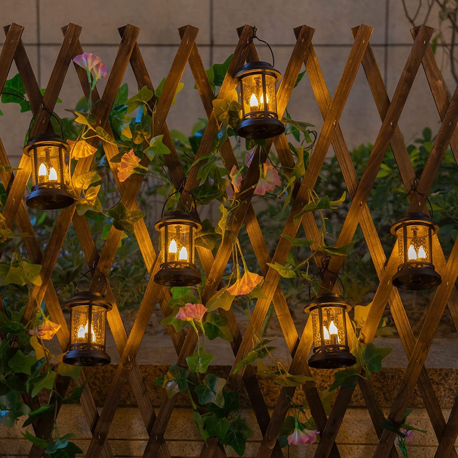 Beautyard Outdoor Hanging Solar Candles Lights Flickering Decorative L – 
